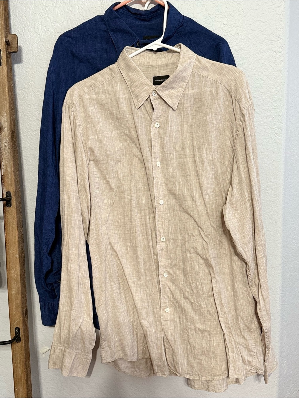 Ermenegildo Zegna Beige and Navy Casual Button-Down Shirt Bundle
